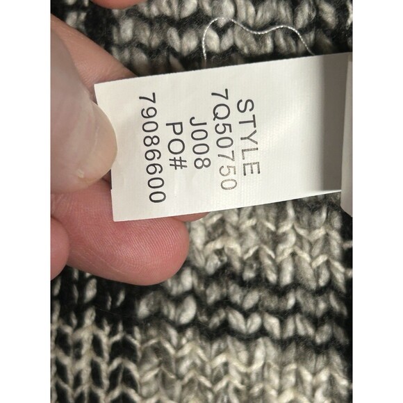 LUCKY BRAND Harper Sweater Jacket Tweed Black White Gray Plaid Moto Plus Sz 2X - Picture 9 of 9